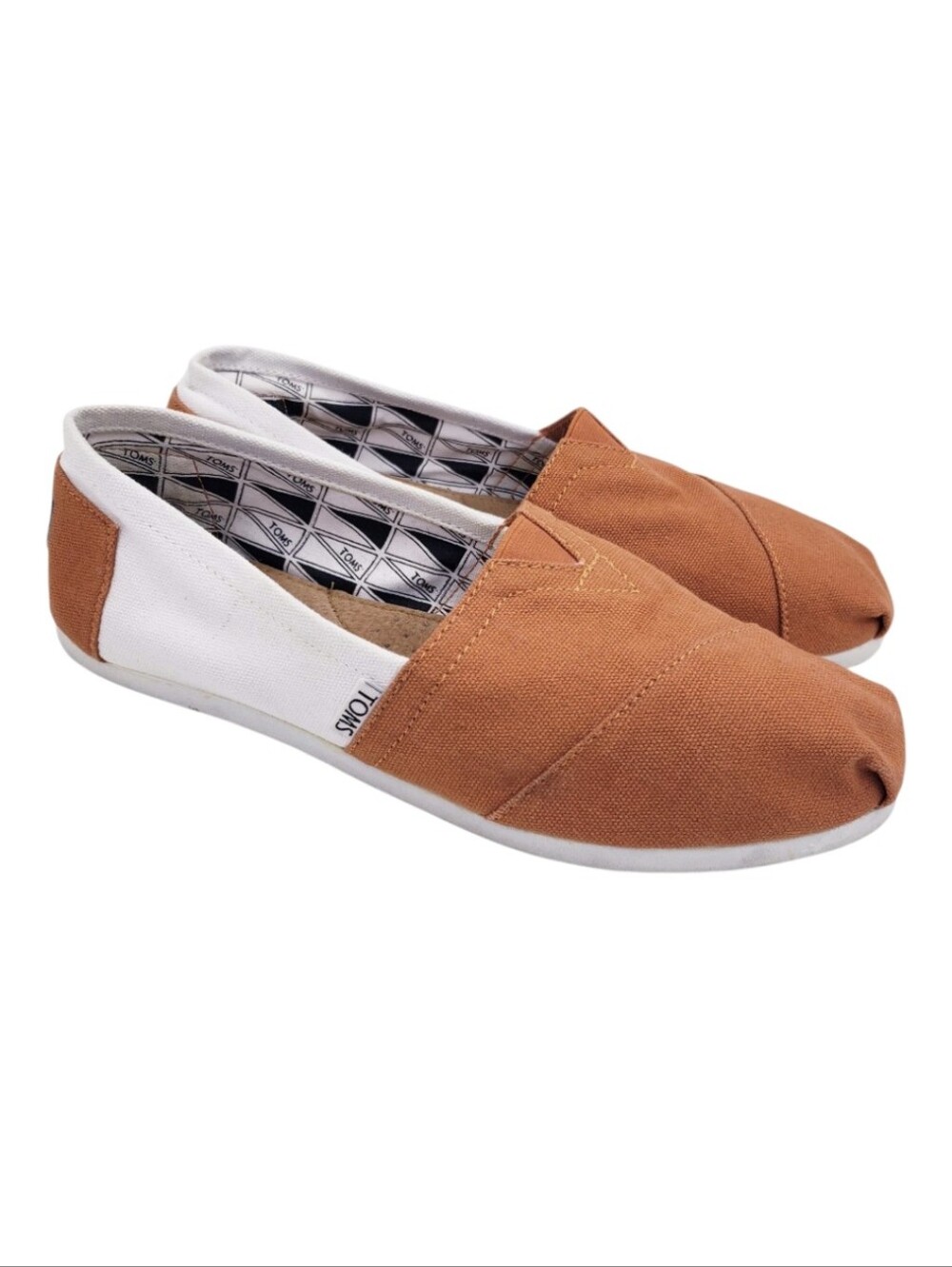 Toms Orange & White University Of Texas Austin Slip On Flats Women's Size 8.5
